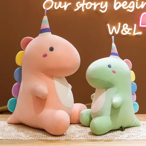 Morbido Dinosauro di Peluche in Colori Caramella Dinosauro Imbottito Super Morbido Giocattolo per Bambini Regalo di Compleanno