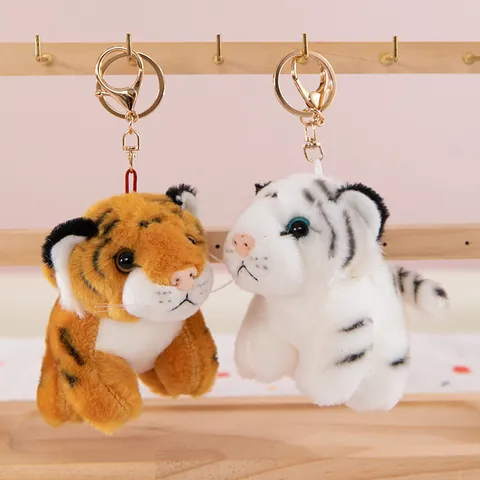 Llavero de Peluche de Tigre Realista Lindo Muñeco de Tigre Blanco Colgante de Bolsa Peluche de Pata de Tigre Suave Regalo para Niños