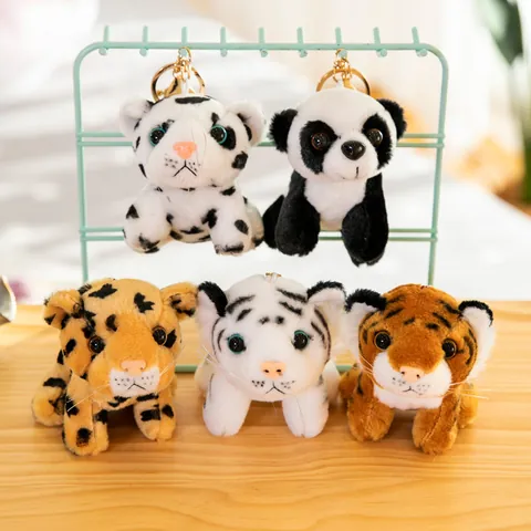 Llavero de Tigre de Peluche Lindo Colgante de Animal Adorno de Rayas de Tigre Suave para Bolsos y Llaves Juguete de Animal del Bosque