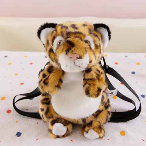 Cute Cartoon Animal Plush Crossbody Bag Realistic Tiger Leopard Koala Shape Phone Pouch Soft Stuffed Toy Bag For Women Kids