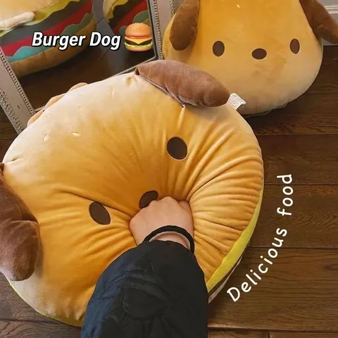 Süßer Burger Hund Plüsch Kissen Weiches Gefülltes Welpen Hamburger Spielzeug Für Kinder Zuhause Schlafzimmer Deko Kreativ Geschenk