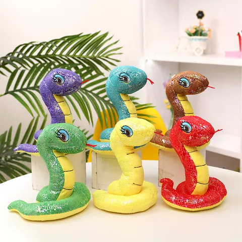 Simulación Serpiente de Peluche con Lentejuelas Realista 2025 Año de la Serpiente Mascota del Zodíaco Muñeca para Decoración del Hogar Regalo de Año Nuevo para Niños