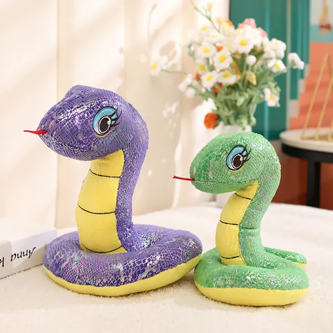 Simulación Serpiente de Peluche con Lentejuelas Realista 2025 Año de la Serpiente Mascota del Zodíaco Muñeca para Decoración del Hogar Regalo de Año Nuevo para Niños