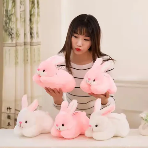 Kawaii Realistic Crawling Rabbit Plush Toy Soft Stuffed Bunny Doll For Kids Girls Birthday Gift Home Car Decoration Desk Ornament