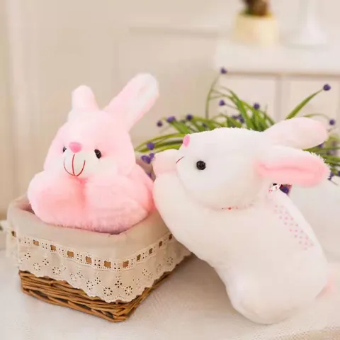 Kawaii Realistic Crawling Rabbit Plush Toy Soft Stuffed Bunny Doll For Kids Girls Birthday Gift Home Car Decoration Desk Ornament