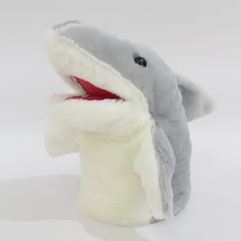 Cute Shark Hand Puppet Plush Toy Soft Interactive Shark Puppet For Kids Role Play Storytelling Animal Stuffed Toy Birthday Gift