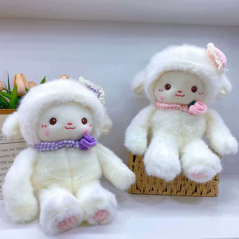 Giocattolo di Peluche Agnello delle Fiabe Carino Pecora Animale di Peluche Morbido Cuscino Bambola Regalo per Bambini Ragazze Decorazione Casa