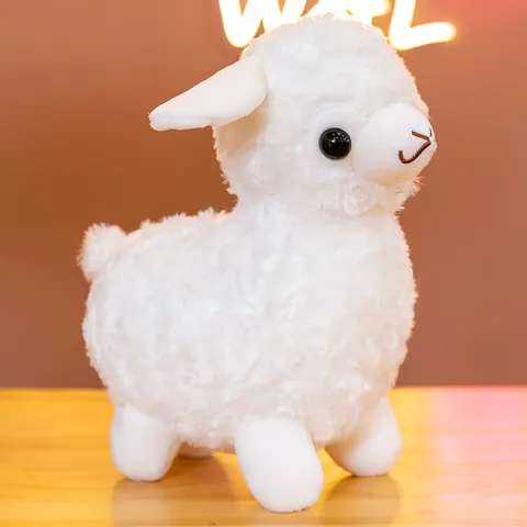Simulated Alpaca Plush Toy Cute Sheep Stuffed Animal For Home Decor Gift White Soft Fluffy Animal Doll Plushie For Kids Adult