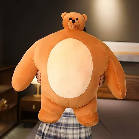 Divertido Oso de Peluche Estilo Tiny Headed Kingdom Cabeza Pequeña Cuerpo Grande Marrón Animal de Peluche Almohada Niños Hogar