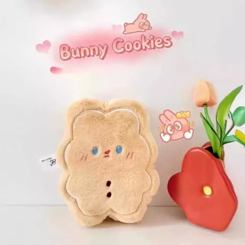 Cute Cookie Rabbit Plush Toy Soft Stuffed Animal Gingerbread Man Style Biscuit Doll Sleep Pillow For Kids Teens Gift