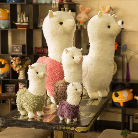 Adorable Alpaca Plush Toy Soft PP Cotton Stuffed Animal Doll Spiral Embroidery Pattern Sheep Animal Throw Pillow Birthday Gift For Kids Women