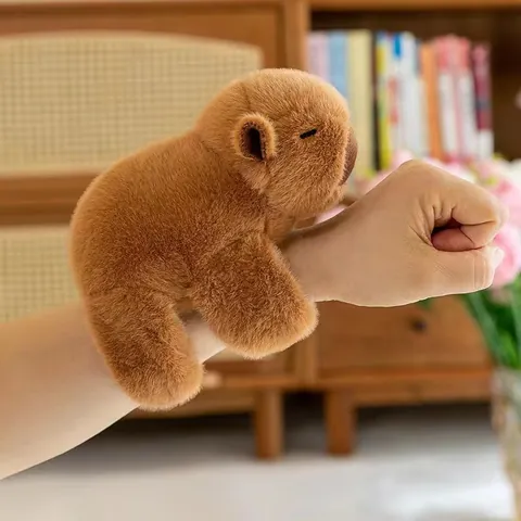 Cute Capybara Slap Bracelet Plush Toy Soft Animal Slap Band Wristband Decor For Kids Girls Gift Brown Pink Yellow Slap Wrap Bracelet Plushie