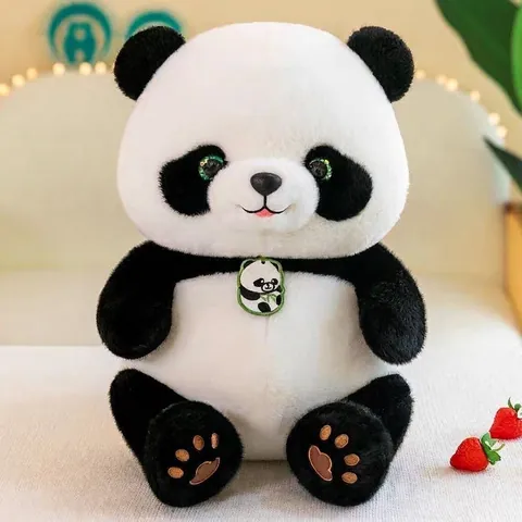 Cute Panda Plush Toy Soft Stuffed Animal Doll Black And White Panda Pillow Gift For Kids Birthday Home Decoration