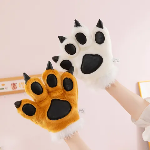 Realistic Tiger Tail Plush Toy Animal Paw Gloves Performance Props For Kids Adult Halloween Cosplay Costume Accessories