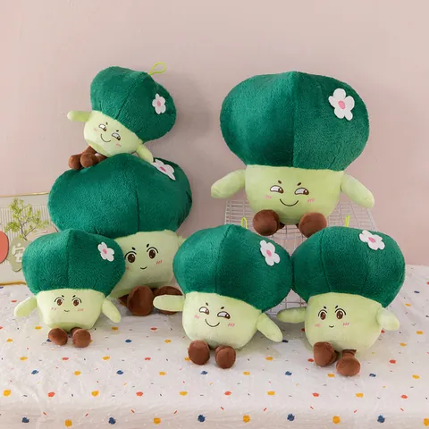 Cute Broccoli Plush Toy Simulation Vegetable Stuffed Animal Soft Broccoli Pillow Doll Creative Vegetable Toy Gift For Kids Women