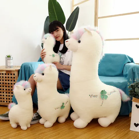 Cute Alpaca Plush Toy Rainbow Sheep Doll Giant Stuffed Animal Pillow For Kids Girls Birthday Valentine's Day Gift
