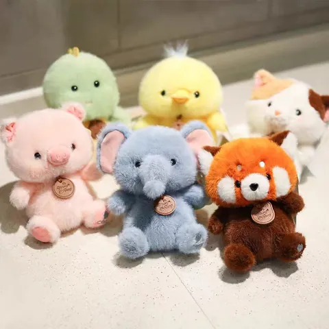 Cute 18cm Animal Plush Toy Soft Short Plush Stuffed Doll Elephant Panda Penguin Soothing Table Companion Toy For Kids Gift