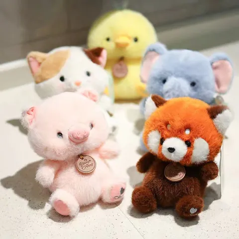 Cute 18cm Animal Plush Toy Soft Short Plush Stuffed Doll Elephant Panda Penguin Soothing Table Companion Toy For Kids Gift