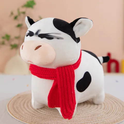 Giocattolo di Peluche Mucca di Prateria Tesla Amou Divertente Emoji Animale di Pezza Morbido Cuscino Mucca Macchiata Per Bambini Regalo