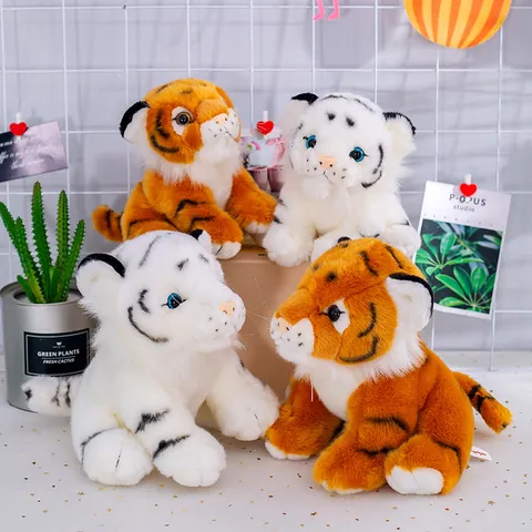 Realistic Siberian Tiger Plush Toy Simulation Animal Stuffed Doll Soft Pillow For Children Kids Birthday Gift Home Decoration