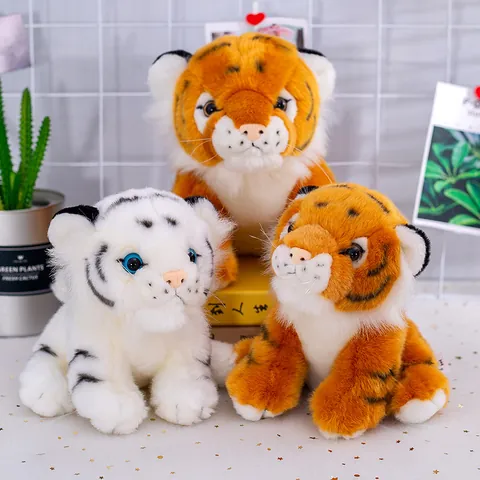 Realistic Siberian Tiger Plush Toy Simulation Animal Stuffed Doll Soft Pillow For Children Kids Birthday Gift Home Decoration