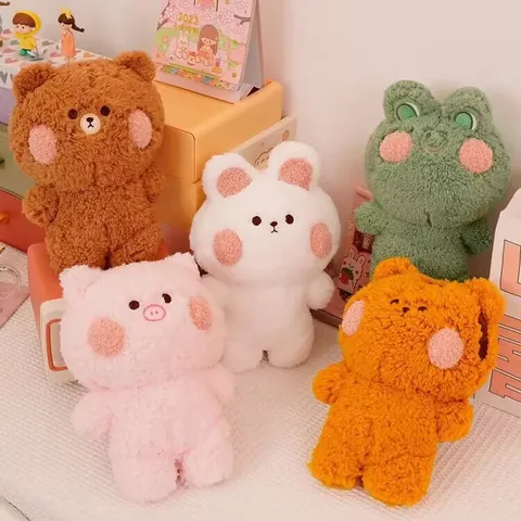 Shy Animal Plush Toy Rabbit Frog Pig Bear Doll 22cm Stuffed Animal Pillow Valentine Day Gift For Girls Kids Room Decor