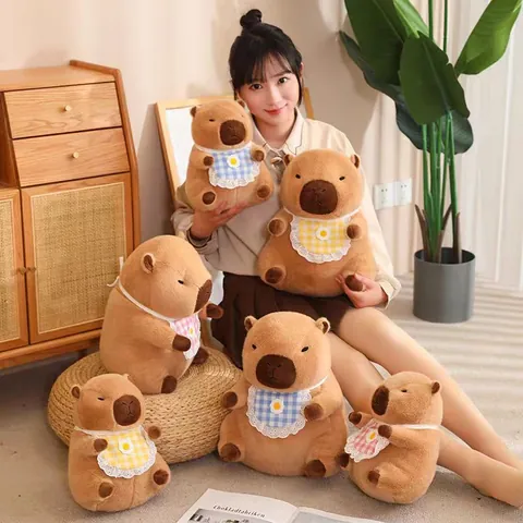 Cute Capybara Plush Toy Soft Polyester Stuffed Animal Capibara Doll For Children Kids Birthday Gift Cozy Home Decoration Stuffed Toy