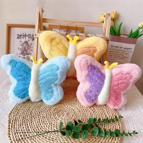 Série Rachel Oreiller en Peluche Papillon Doux Papillon Coloré Poupée Animale en Peluche Style Dopamine Coussin Cadeau Filles
