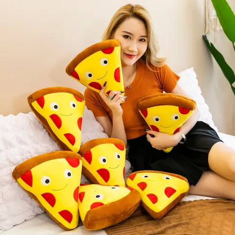 Peluche de Pizza de Simulación de Comida de Dibujos Animados Almohada de Pizza Creativa Muñeca de Peluche Suave Regalo Para Niños Adultos