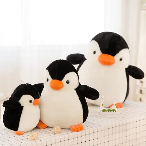 Niedliches Pinguin Plüschtier Weich Langhaar Plüsch Stofftier Puppe Für Kinder Geschenk Home Decoration Schwarz Weiß