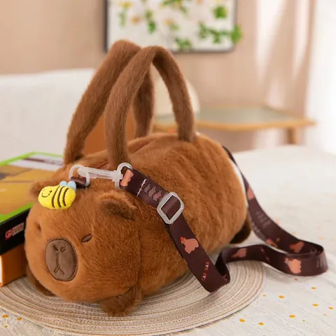 Capybara Panda Pink Pig Plush Bucket Bag Women Girls Fashion Soft Animal Crossbody Shoulder Handbag Personalized Gift
