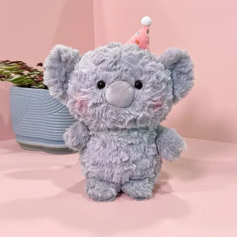 Cute Animal Plush Toy With Polka Dot Top Hat Cartoon Stuffed Doll Bear Duck Capybara Koala Dinosaur Kids Birthday Wedding Gift