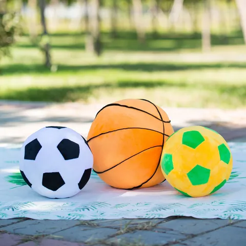 Creative Spherical Soccer Basketball Plush Toy Soft Polyester Stuffed Ball Pillow For Home Decoration Kids Birthday Gift
