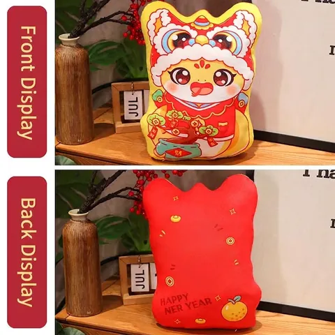 Peluche di Serpente della Danza del Leone in Stile Cinese Anno del Serpente Mascotte dello Zodiaco Cuscino per Animali Cartoon per Decorazione Regalo