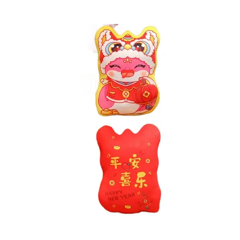 Peluche di Serpente della Danza del Leone in Stile Cinese Anno del Serpente Mascotte dello Zodiaco Cuscino per Animali Cartoon per Decorazione Regalo
