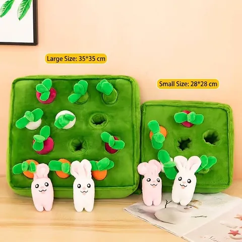 Pull Radish Educational Plush Toy For Babies Early Learning Hand-Eye Coordination Training Stuffed Carrot Rabbit Plush Toy