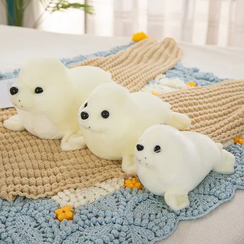 Realistische Seelöwe Robbe Plüschtier Weiche Daunenbaumwolle Gefüllte Tierpuppe Polare Ozeanwelt Meerestier Spielzeug Für Kinder Geburtstagsgeschenk