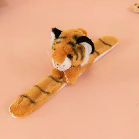 Cartoon Tier Plüsch Schnapparmband Weiche Gefüllte Tiger Panda Puppe Arm Handgelenk Band Für Kinder Geschenk Zoo Souvenir Spielzeug