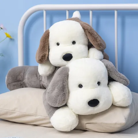 Cute Prone Position Puppy Plush Pillow Soft Long Plush Dog Stuffed Animal Toy For Bedroom Bed Sleep Cushion Birthday Gift For Girls