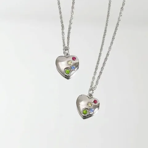 Collar con Colgante de Corazón de Strass de Colores de Lujo Ligero para Mujer Cadena de Clavícula de Acero de Titanio Joyas