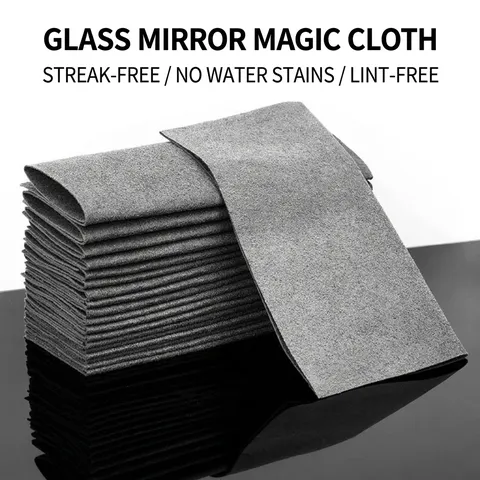 Magic Microfiber Cleaning Cloth For Glass Mirror Window And Car Streak Free Absorbent Reusable Household Cleaning Rag Grey