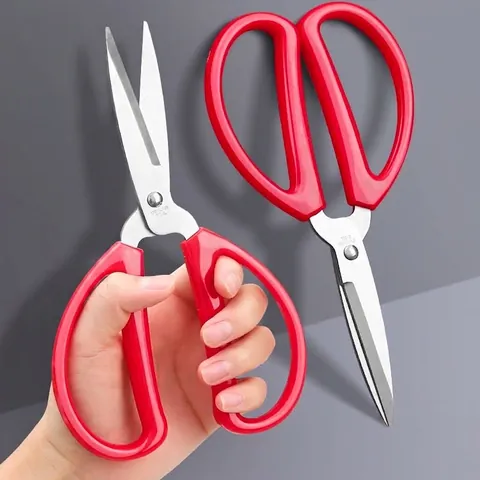 Forbici da Cucina Affilate in Acciaio Inossidabile Forbici per Carta Multiuso da Ufficio Con Manico Rosso Ergonomico in PP