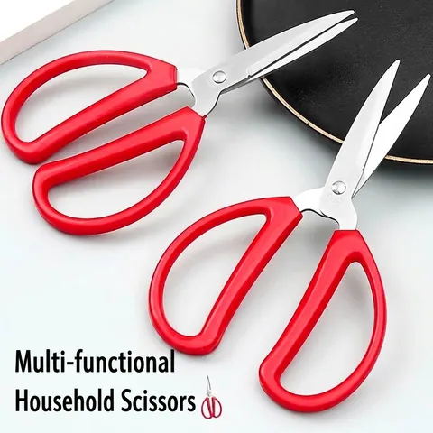 Forbici da Cucina Affilate in Acciaio Inossidabile Forbici per Carta Multiuso da Ufficio Con Manico Rosso Ergonomico in PP