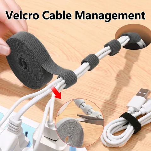 Fascette per Gestione Cavi in Nylon a Strappo Cinghie Riutilizzabili Autoadesive per Organizzatore di Cavi Dati del Telefono