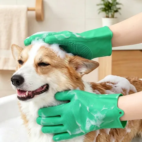 Duurzame Siliconen Reinigingshandschoenen Met Geïntegreerde Schrobber Voor Afwassen Keuken Huishoudelijke Reiniging Huisdierverzorging Waterdichte Herbruikbare Schrobhandschoenen