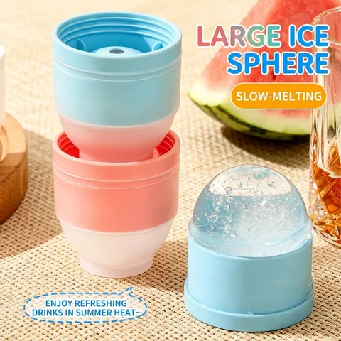 Portable Round Ice Ball Maker Mold PP Slow Melting Ice Sphere Tray For Whiskey Cocktails Easy Release Kitchen Bar Accessory