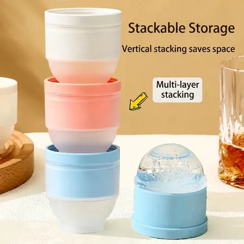Portable Round Ice Ball Maker Mold PP Slow Melting Ice Sphere Tray For Whiskey Cocktails Easy Release Kitchen Bar Accessory