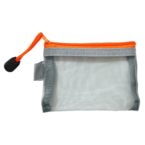 Transparent Nylon Mesh Zipper Bag Small Portable Storage Pouch For Cards Coins Bank Cards Keys Mini Mesh Organizer Wallet