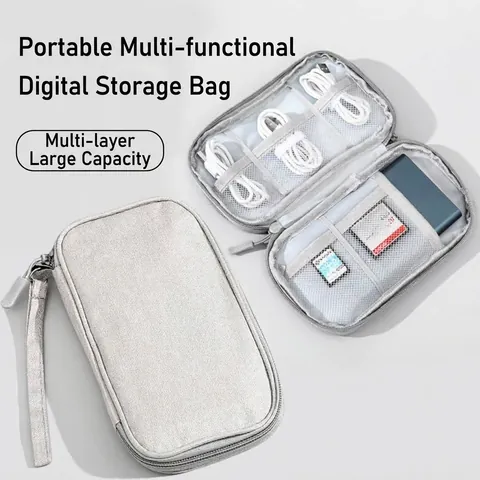 Portable Electronics Accessories Organizer Bag Travel Cable Storage Case For Power Bank Hard Drive USB Cable Charger