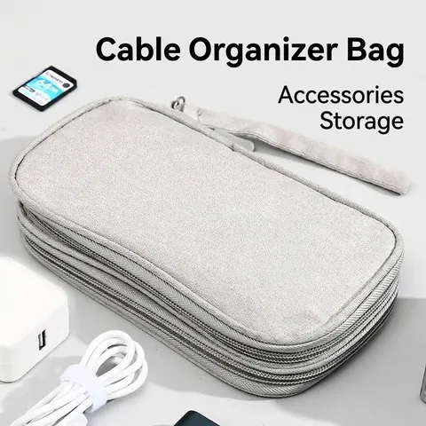 Portable Electronics Accessories Organizer Bag Travel Cable Storage Case For Power Bank Hard Drive USB Cable Charger